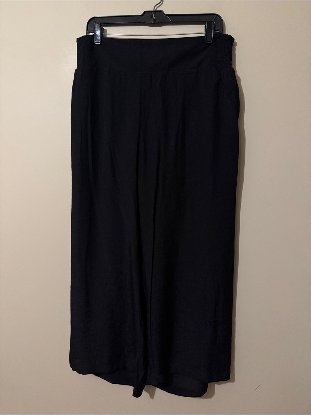 NWOT- Nanette Lepore Wide Leg Crop Flowy Pants, Black, Size XL